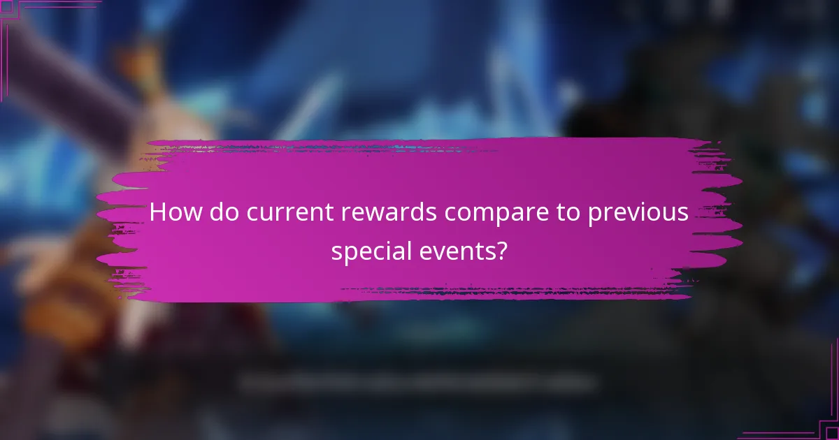 How do current rewards compare to previous special events?