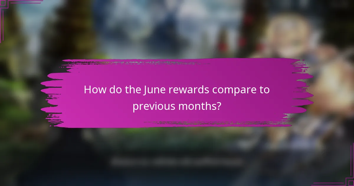 How do the June rewards compare to previous months?