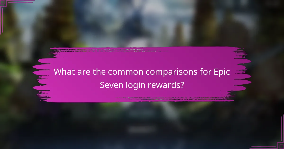 What are the common comparisons for Epic Seven login rewards?