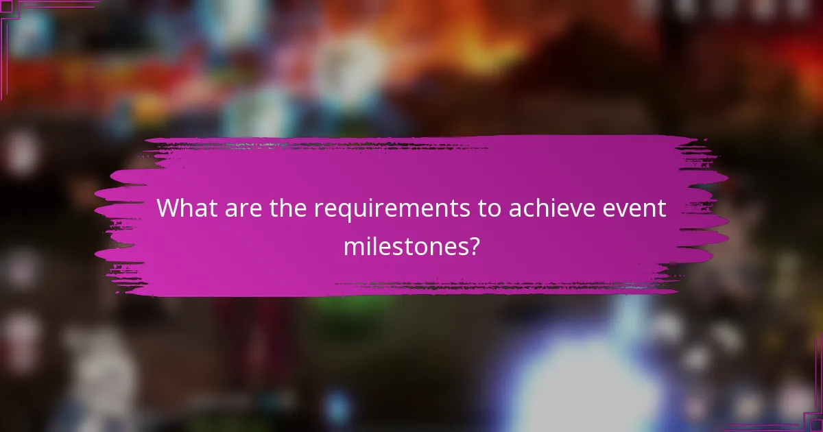 What are the requirements to achieve event milestones?
